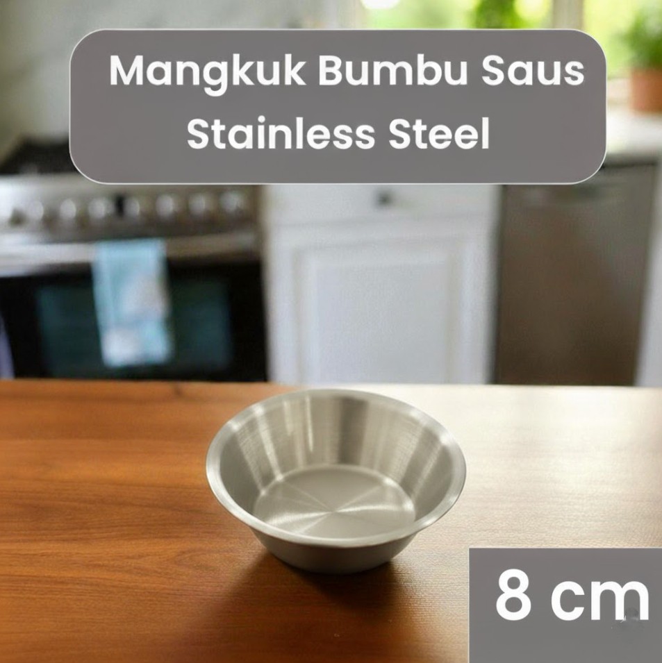 ALRY Mangkuk Bumbu Saus Stainless Steel Western Seasoning Bowl 8cm - YX-304 Gambar produk ALRY Mangkuk Bumbu Saus Stainless Steel Western Seasoning Bowl 8cm - YX-304