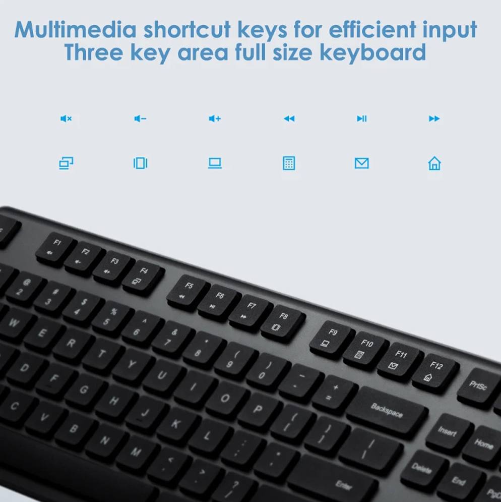 Gambar produk Xiaomi Set Keyboard Mouse Wireless 2.4GHz Soft Keycap Lightweight - WXJS03YM