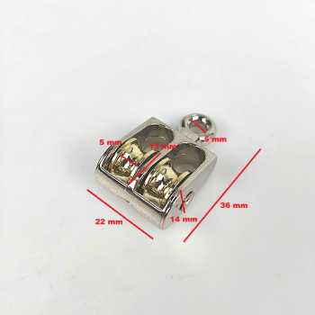 Gambar produk ASOL Katrol Kerekan Mini Swivel Pulley Double Wheel 36mm - RB36