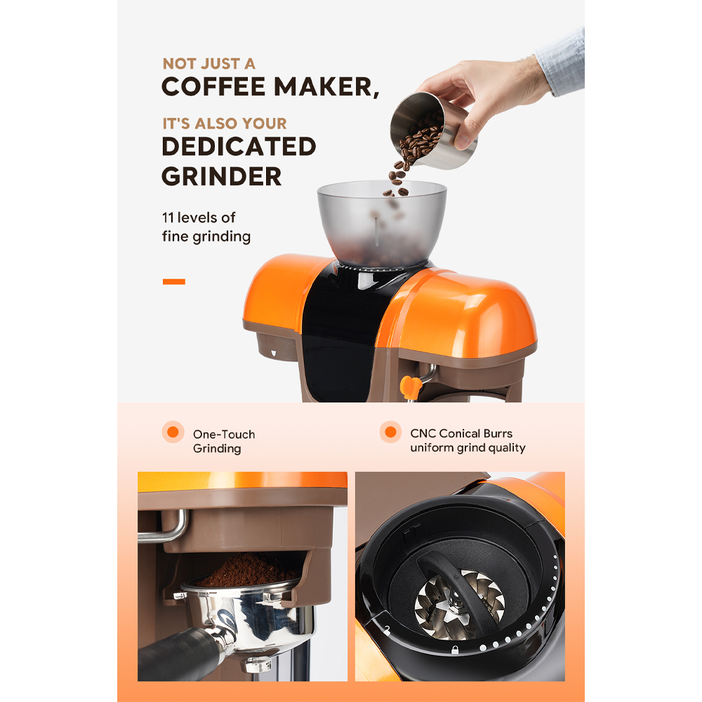 Gambar produk iCafilas Mesin Kopi Espresso Coffee Maker Frothing Grinding 19 Bar - ME2603