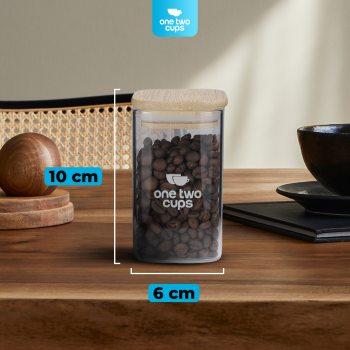 Gambar produk One Two Cups Toples Kaca Penyimpanan Makanan Kedap Udara Storage Jar 300ml - HC1019