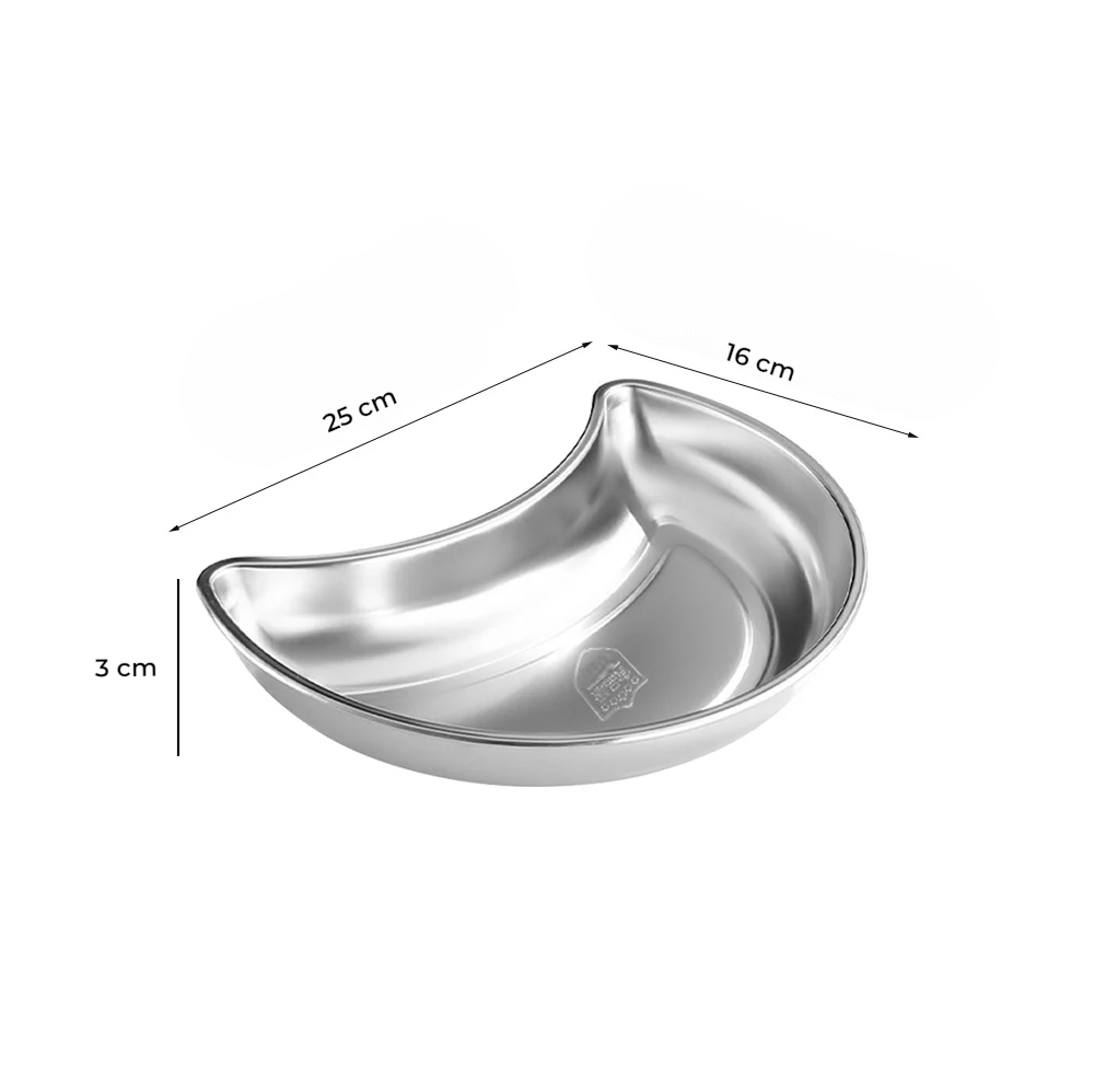 ATH Nampan Tray Mangkuk Makanan Bulan Sabit Stainless 201 25x16x3cm - AT25 Gambar produk ATH Nampan Tray Mangkuk Makanan Bulan Sabit Stainless 201 25x16x3cm - AT25
