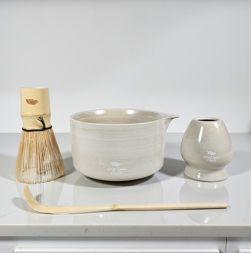 One Two Cups Matcha Set Kit Set Chawan Chasen Stand Chashaku 4 PCS - MYV16D Gambar produk One Two Cups Matcha Set Kit Set Chawan Chasen Stand Chashaku 4 PCS - MYV16D