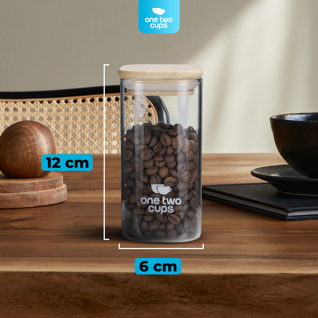 Gambar produk One Two Cups Toples Kaca Penyimpanan Makanan Kedap Udara Storage Jar 350ml - HC1019