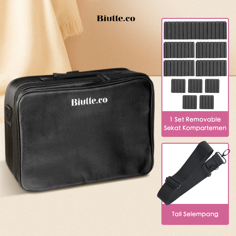 Biutte.co Tas Kosmetik Make Up Travel Organizer Bag Wanita 40x29x14cm - X3235 Gambar produk Biutte.co Tas Kosmetik Make Up Travel Organizer Bag Wanita 40x29x14cm - X3235