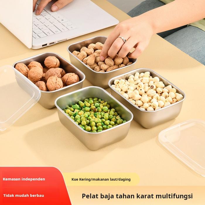 MEXICH Kotak Makan Keeping Box Stainless Steel 201 13.5x10.5x5.8cm - MX65 Gambar produk MEXICH Kotak Makan Keeping Box Stainless Steel 201 13.5x10.5x5.8cm - MX65