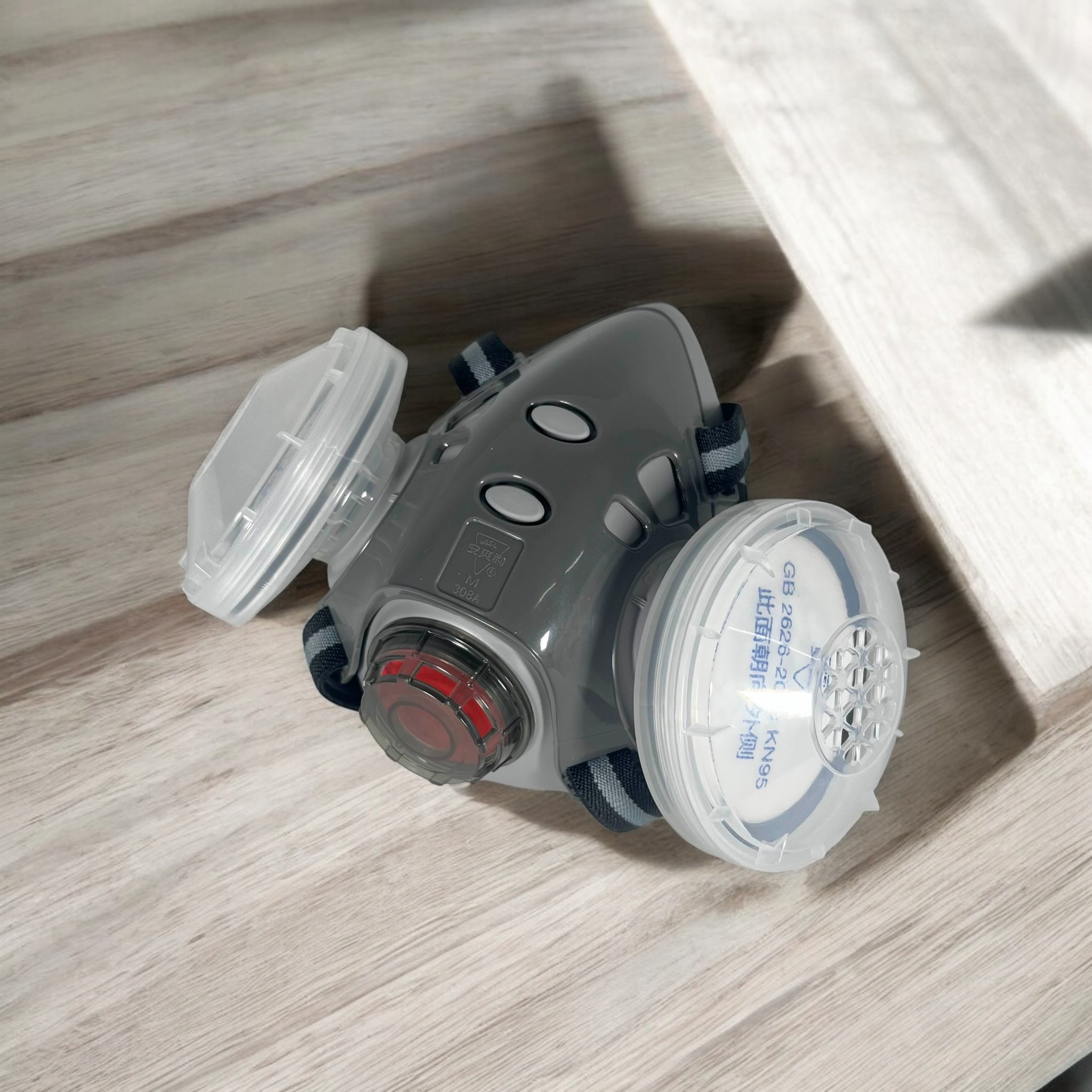 ASL Masker Gas Respirator Half Face with Safety Glasses - 308A Gambar produk ASL Masker Gas Respirator Half Face with Safety Glasses - 308A