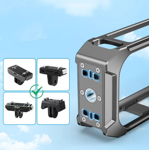 Martvsen Protective Frame Case Rabbit Cage Cold Shoe for Insta360 X5 - MT-X5 Gambar produk Martvsen Protective Frame Case Rabbit Cage Cold Shoe for Insta360 X5 - MT-X5