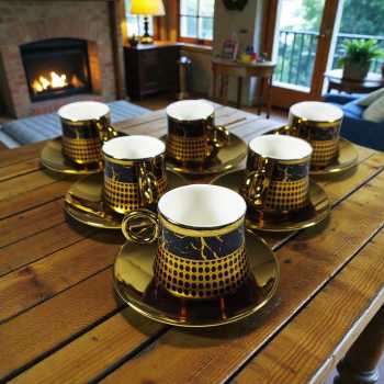 SF Set Cangkir Kopi Keramik 6in1 Turkish Style Tea Coffee Cup 100ml - SF11