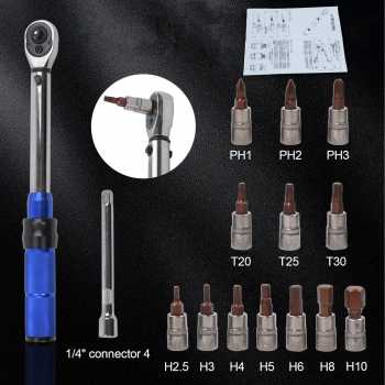 Gambar produk Benkai Set Kunci Ratchet Torque Wrench 2-24N.m 15 PCS - B2-24