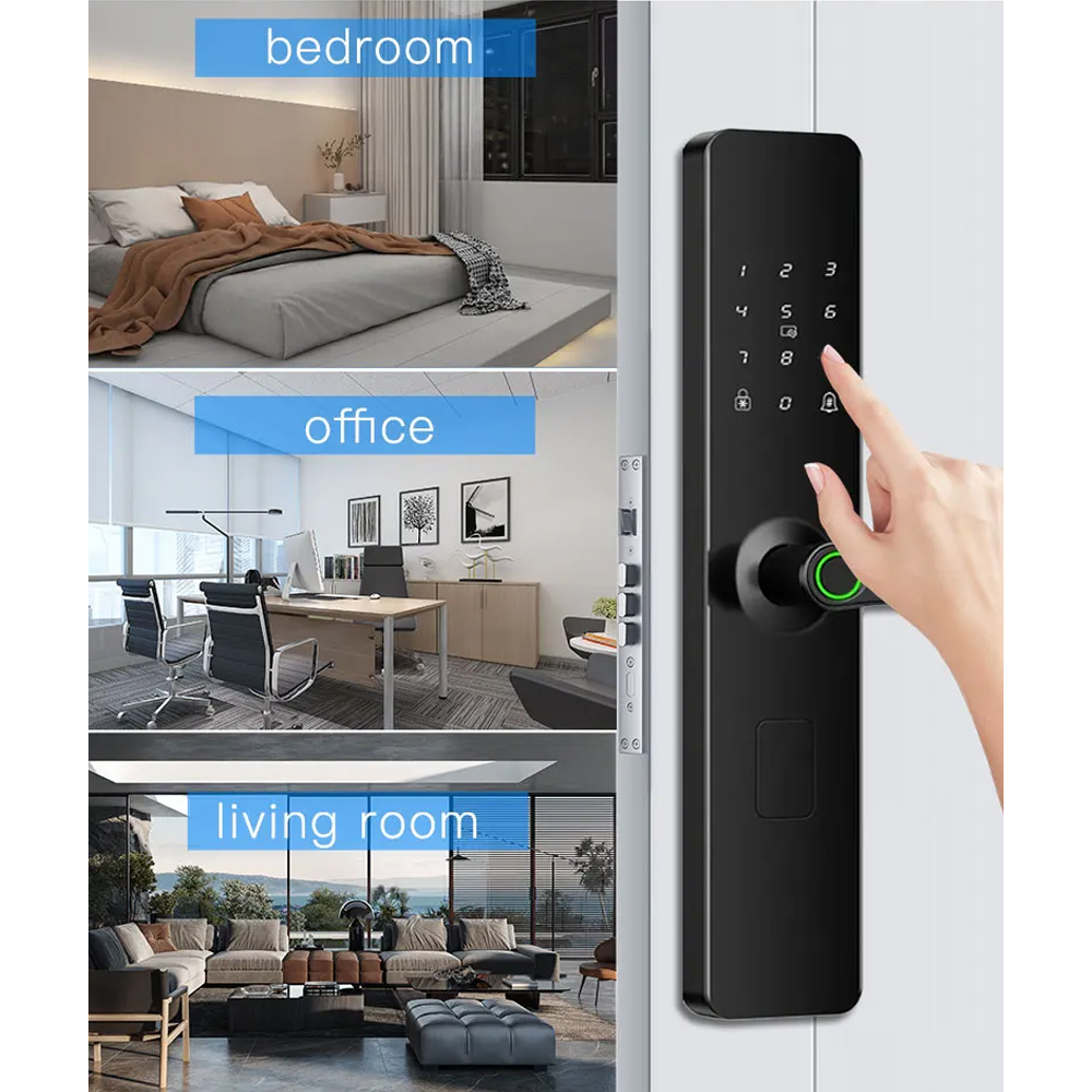 KESONG Smart Door Lock Fingerprint Password Card Alarm - A1 Gambar produk KESONG Smart Door Lock Fingerprint Password Card Alarm - A1