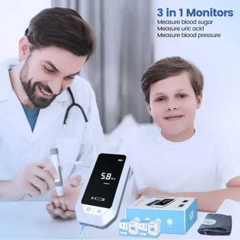 Gambar produk IMDK Alat Cek Gula Darah Asam Urat Tensimeter 3in1 100 Test Strips - BUP-TO1