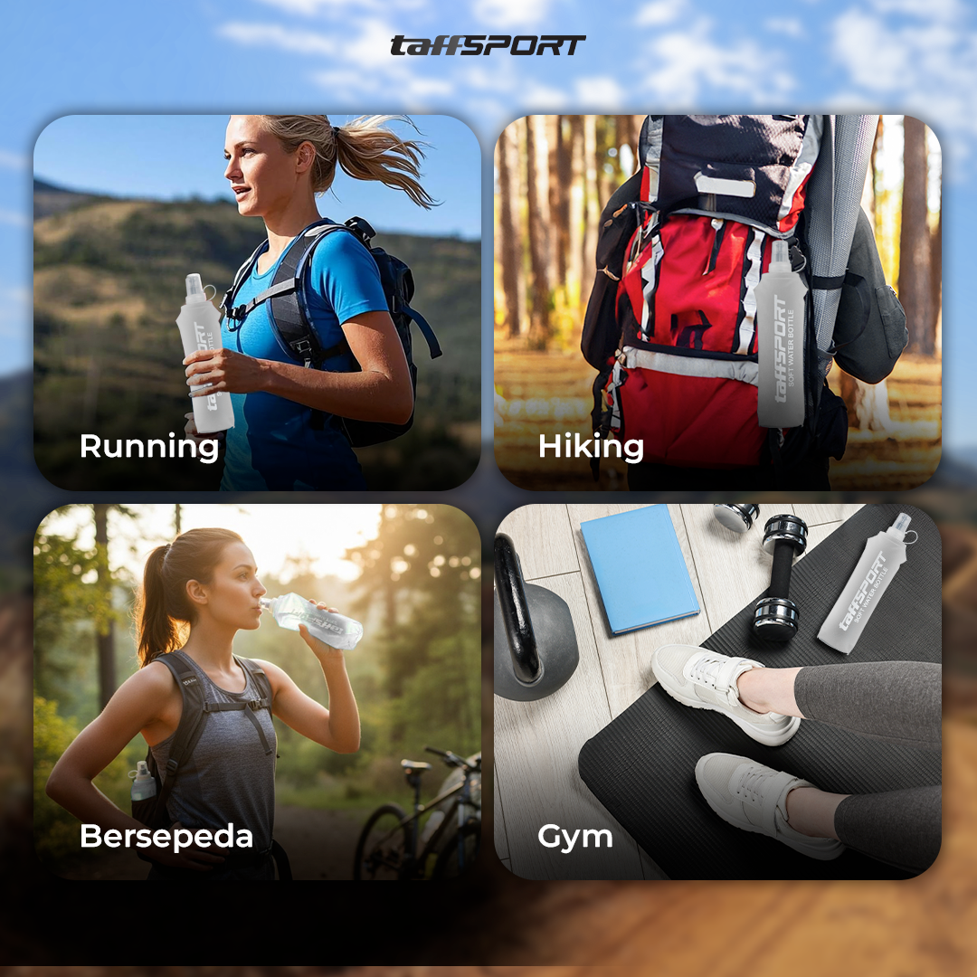 TaffSPORT Botol Minum Lipat Soft Flask Running Water Bottle 500ml - TF-50 Gambar produk TaffSPORT Botol Minum Lipat Soft Flask Running Water Bottle 500ml - TF-50