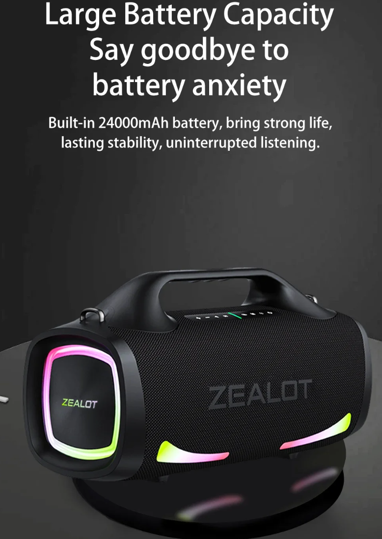 ZEALOT Speaker Bluetooth Portable Subwoofer Dual Pairing 24000mAh - S79 Gambar produk ZEALOT Speaker Bluetooth Portable Subwoofer Dual Pairing 24000mAh - S79
