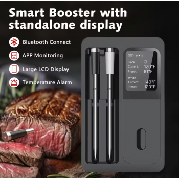 BFOUR Termometer Makanan Digital Daging BBQ Bluetooth Screen 2 Probe - BF-40
