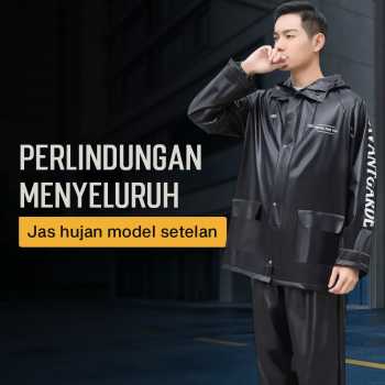 Gambar produk KEYRU Jas Hujan Setelan Motor Dewasa Visor PVC Waterproof Raincoat XL - TN-74