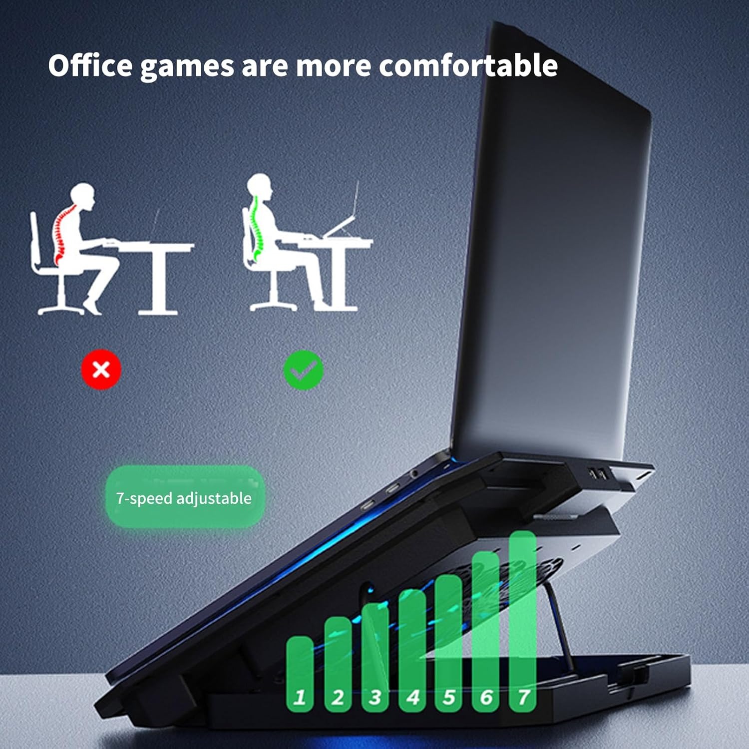 Gambar produk GIVECOOL Cooling Pad Laptop Gaming Kipas Pendingin 2 Fans 17 Inch - N22