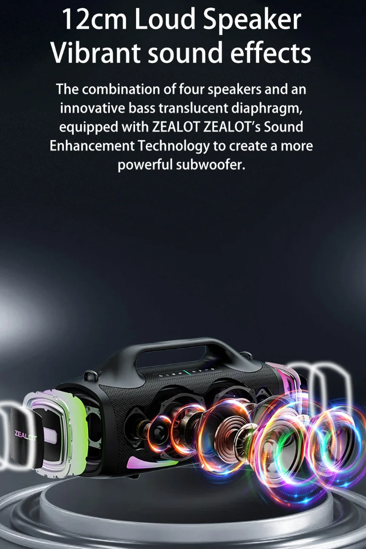 ZEALOT Speaker Bluetooth Portable Subwoofer Dual Pairing 24000mAh - S79 Gambar produk ZEALOT Speaker Bluetooth Portable Subwoofer Dual Pairing 24000mAh - S79