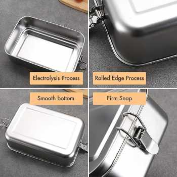 Gambar produk Umigy Kotak Makan Anti Tumpah Lunch Bento Box Stainless Steel 304 2400ml - UM59