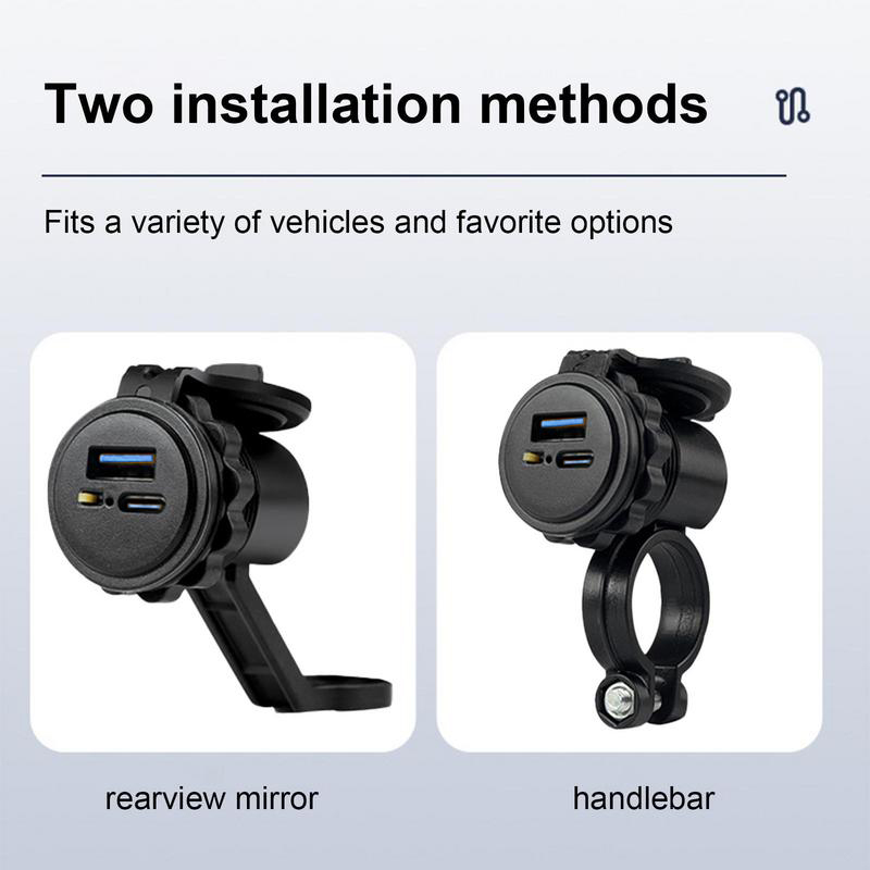 Gambar produk OTOHEROES Charger Motor 2 Port USB Type C Fast Charging 3.1A 18W - CD-3353