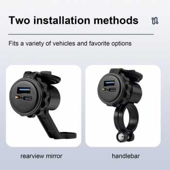 Gambar produk OTOHEROES Charger Motor 2 Port USB Type C Fast Charging 3.1A 18W - CD-3353