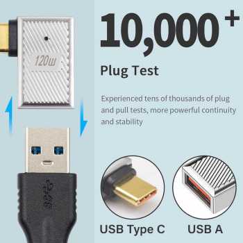 Gambar produk Rebre OTG USB 3.1 to Type C Adapter Converter Elbow Shape 10Gbps 120W - RB13