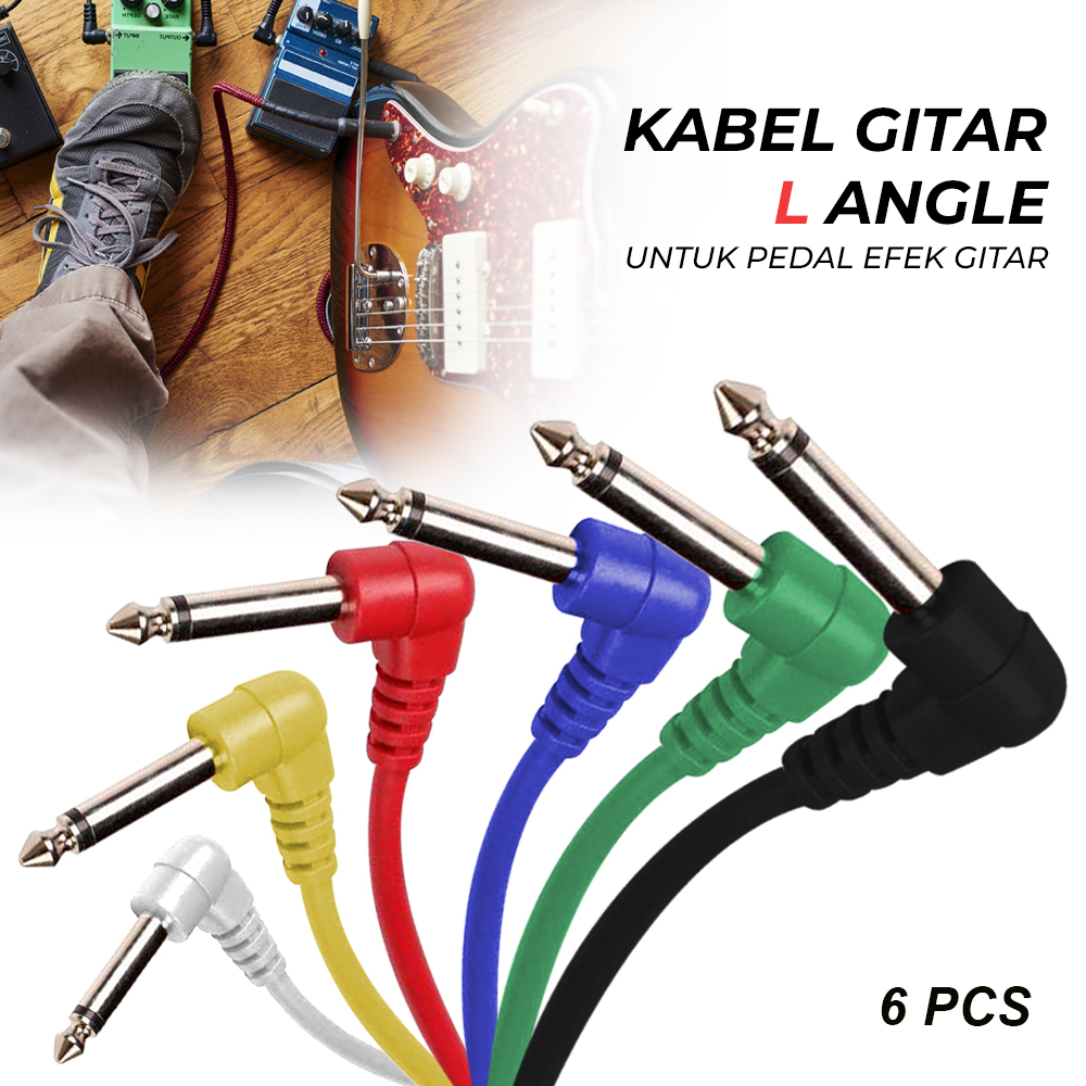 Gambar produk Kabel Gitar L Angle Untuk Pedal Efek Gitar Electric Guitar Cable 6 PCS