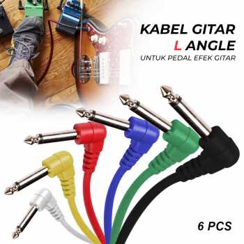 Gambar produk Kabel Gitar L Angle Untuk Pedal Efek Gitar Electric Guitar Cable 6 PCS