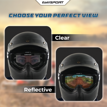 Gambar produk TaffSPORT Kacamata Helm Motor Goggles UV400 Protection Windproof Clear - UV400