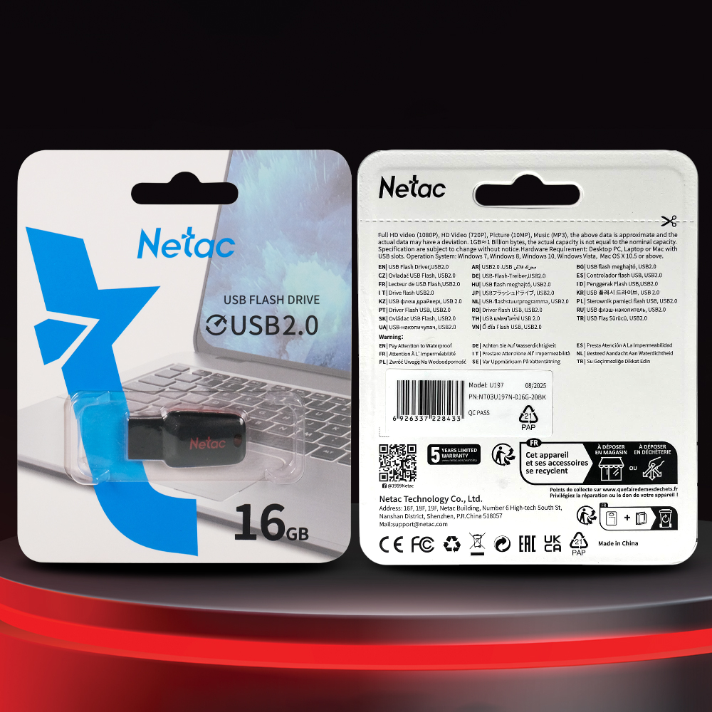 Netac Flashdisk USB 2.0 16GB Gambar produk Netac Flashdisk USB 2.0 16GB