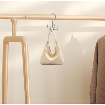 Gambar produk HIMSTO Gantungan Baju Serbaguna Rotating Rod Hanger Holder 4 Hook - HI4