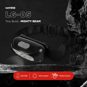 TaffLED Senter Kepala Headlamp Sensor LED Waterproof Rechargeable IPX4 - LG-05