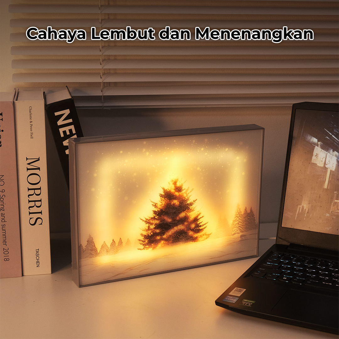Gambar produk YORYZENG Lampu Meja Hias Lukisan 3in1 Color LED USB 30.5cm Christmas Tree - YY31