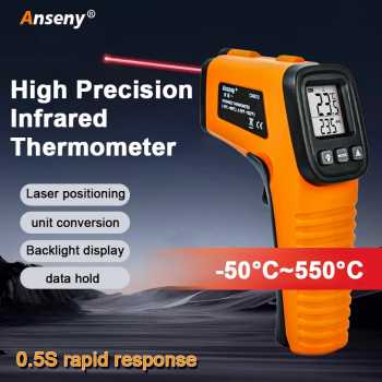 Anseny Termometer Industrial Digital Thermogun Infrared Backlit LCD - CX6013