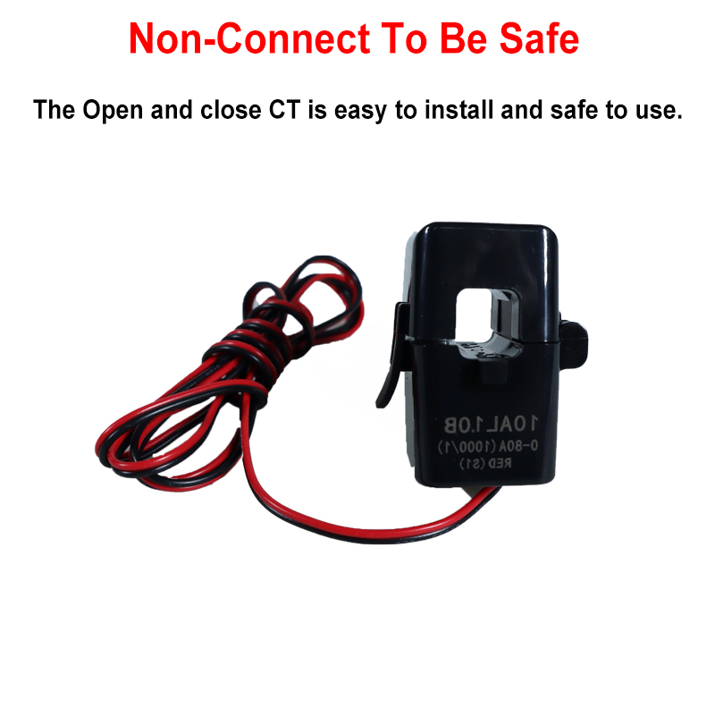 Gambar produk Tuya Smart Energy Meter 80A WiFi with Current Transformer Clamp kWh - ST-1168