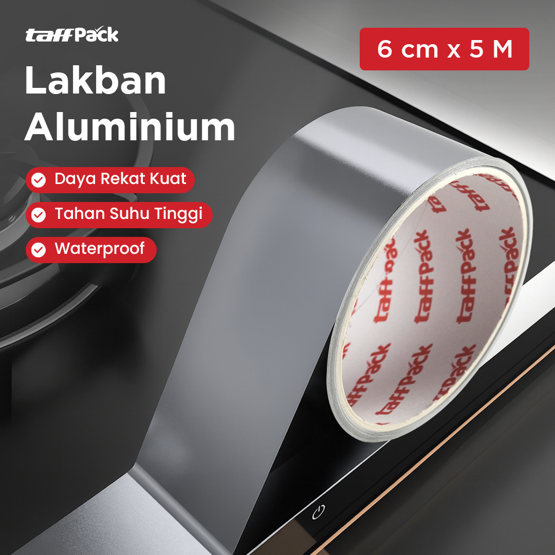 Gambar produk TaffPACK Lakban Aluminium Foil Tape Tahan Panas Anti Bocor 5M - FM-TP