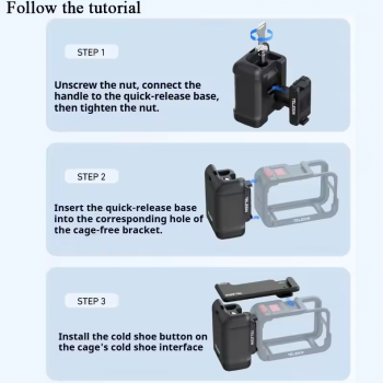 Gambar produk TELESIN Handle Grip for DJI Action 3/4/5 Pro and TELESIN Metal Cage - S6-FMS-23-TDJ