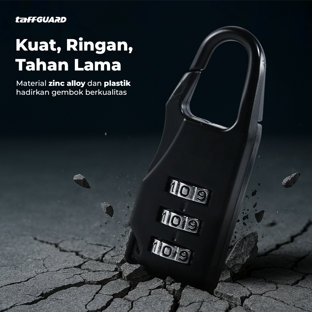 TaffGUARD Gembok Koper Kode Angka Safety Lock Portable - Z001 Gambar produk TaffGUARD Gembok Koper Kode Angka Safety Lock Portable - Z001