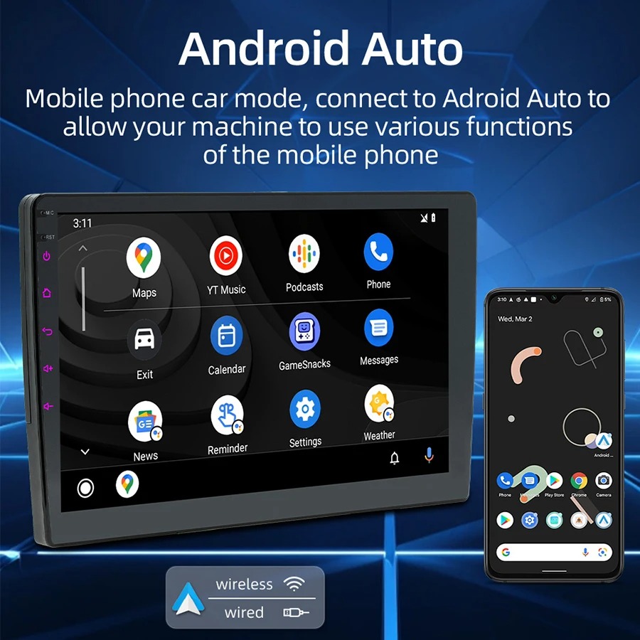 BQCC Head Unit Tape Mobil 2DIN Bluetooth WiFi Android 13 10 Inch - 9101-F Gambar produk BQCC Head Unit Tape Mobil 2DIN Bluetooth WiFi Android 13 10 Inch - 9101-F