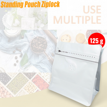 KOFE Kemasan Kopi Standing Pouch Ziplock Flat Bottom with Valve 10 PCS - KF-10