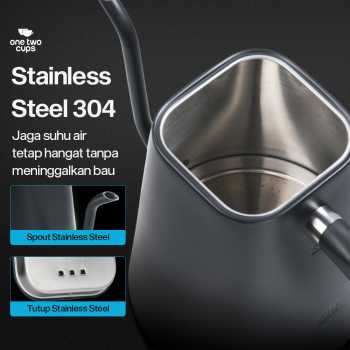 Gambar produk One Two Cups Teko Listrik Kopi Pemanas Air Leher Angsa 1200W 1L - KT10 PRO