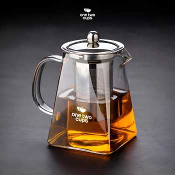 Gambar produk One Two Cups Teko Teh Kaca Saringan Tahan Panas Api Infuser Teapot 750ml - TP-761