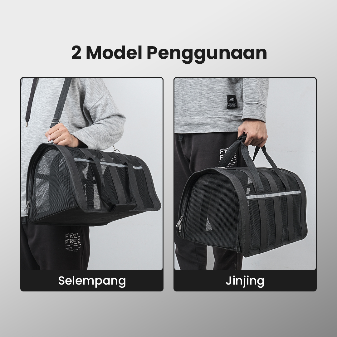 MEISU Tas Kandang Anjing Kucing Breathable Pet Carrier Bag 41x26x26cm - MS50 Gambar produk MEISU Tas Kandang Anjing Kucing Breathable Pet Carrier Bag 41x26x26cm - MS50