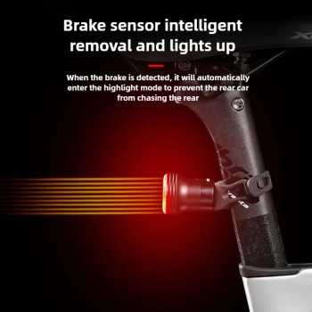 Gambar produk WEST BIKING Lampu Belakang Sepeda Tail Light Signal 5 Modes IPX5 - WS-50