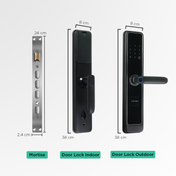 Gambar produk TaffHOME Smart Door Lock Fingerprint Password Key Card Alarm - K13-1-J