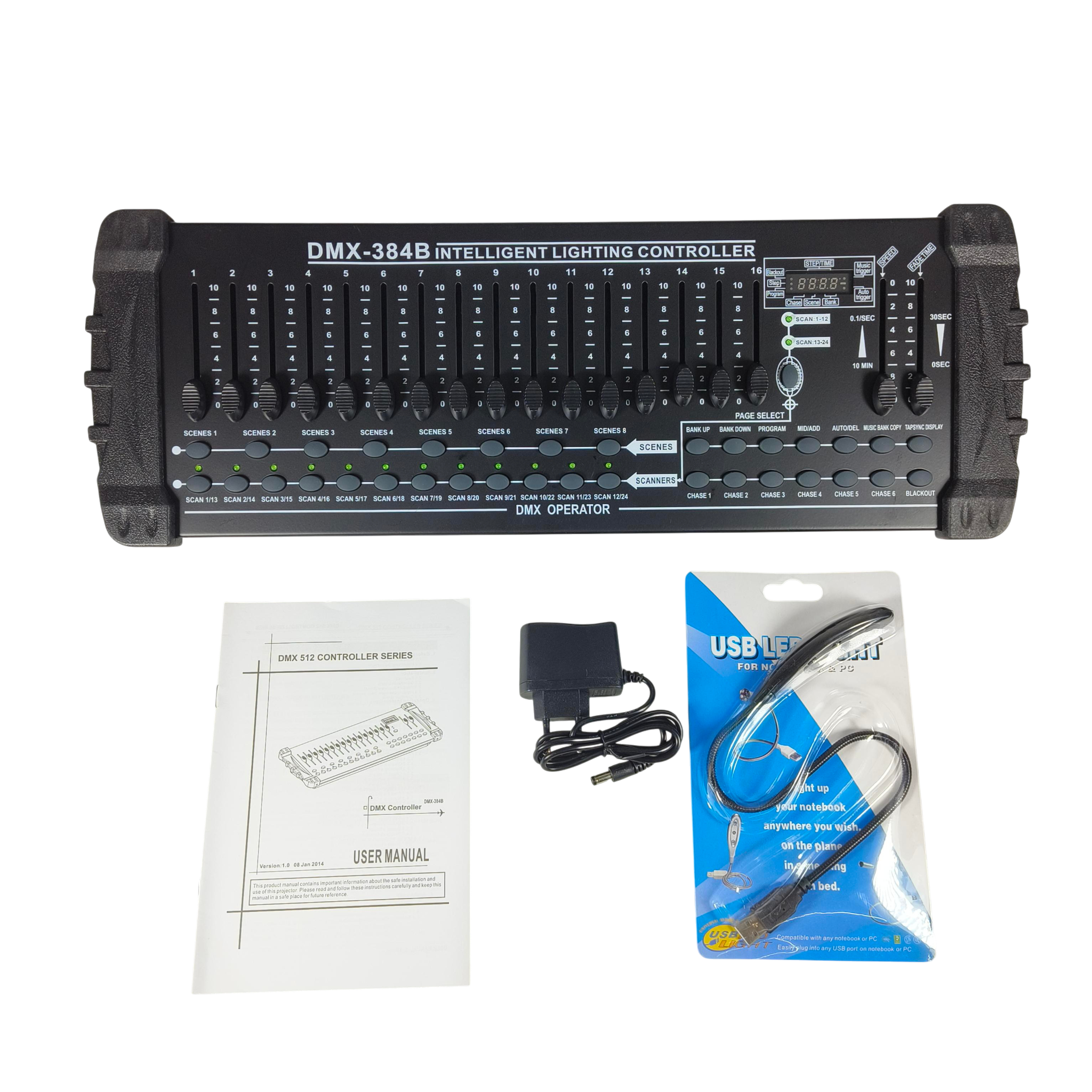 UPIKIT Mixer Lampu Stage Lighting Controller DMX Console DJ 384CH - DMX-384B Gambar produk UPIKIT Mixer Lampu Stage Lighting Controller DMX Console DJ 384CH - DMX-384B