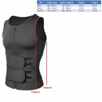 Gambar produk TaffSPORT Korset Pembentuk Badan Pria Waist Fat Burner Double Velcro XL - MWL10