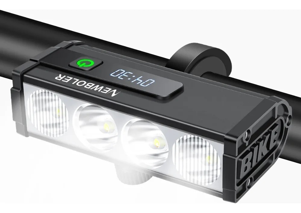 NEWBOLER Lampu Depan Sepeda USB Rechargeable 3000 Lumens 4 LED 2000mAh - LIG013 Gambar produk NEWBOLER Lampu Depan Sepeda USB Rechargeable 3000 Lumens 4 LED 2000mAh - LIG013