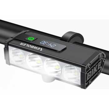 Gambar produk NEWBOLER Lampu Depan Sepeda USB Rechargeable 3000 Lumens 4 LED 2000mAh - LIG013