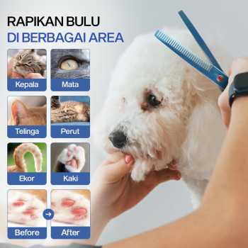 Gambar produk Besmal Set Gunting Grooming Perawatan Bulu Anjing 5in1 - 4CR